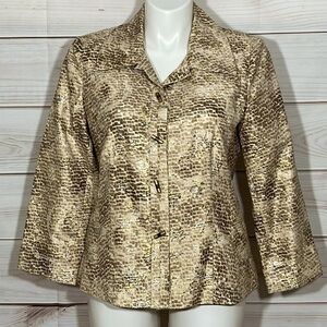 NWT Chico’s Pebbled Jacquard Pammie Jacket Antique Ivory Size 12/L/Chico’s 2